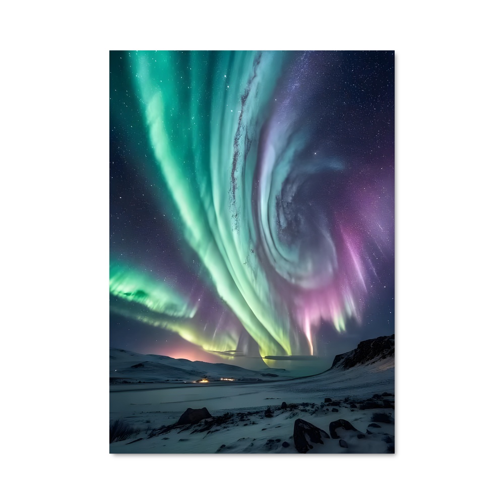 Poster magnifique Aurore boréale – affiche Univers